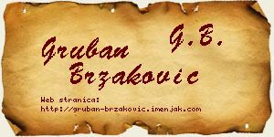 Gruban Brzaković vizit kartica